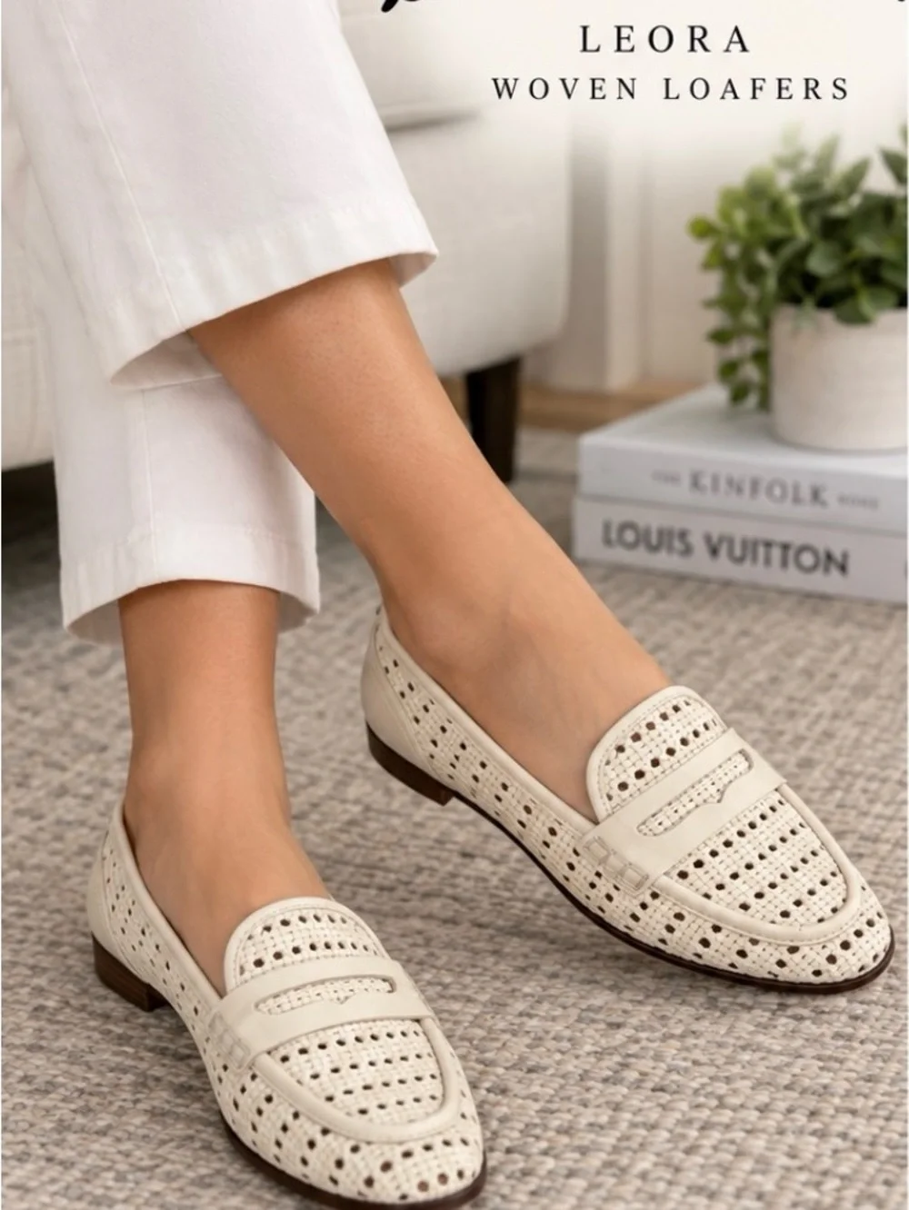 Sam Edelman Leora Women’s Woven Loafers in Cream Size 6M
